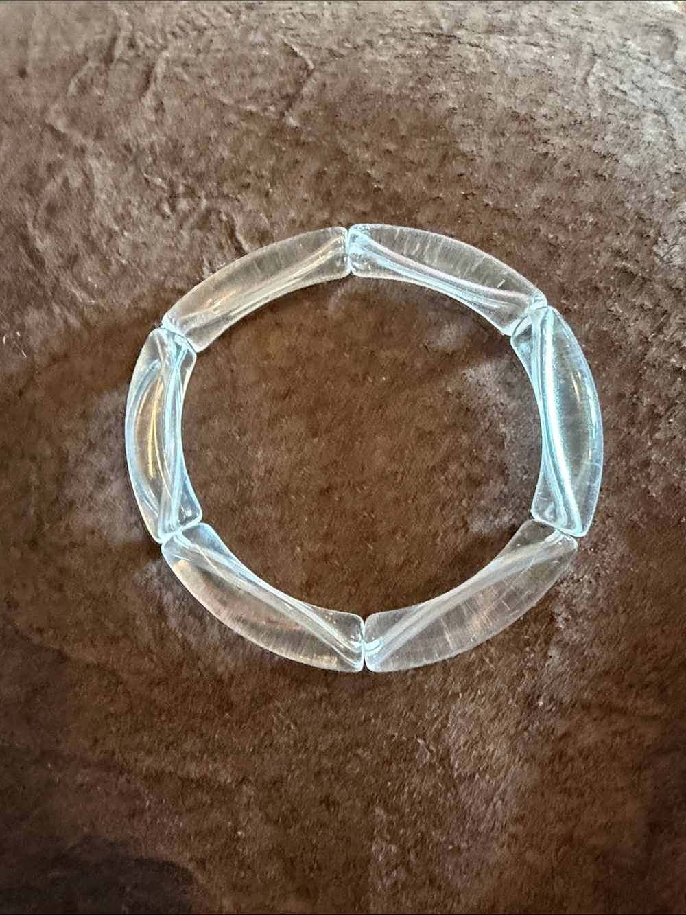 Clear Lucite Stretch Bracelet - Translucent Accent